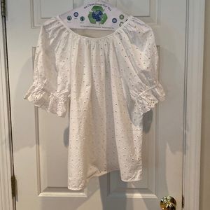 Target white eyelet blouse xs